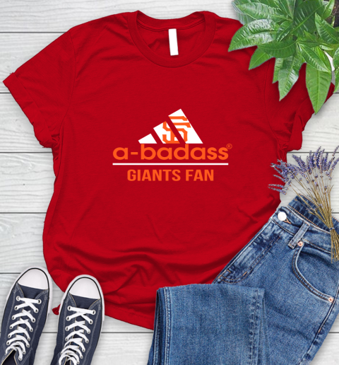 MLB A Badass San Francisco Giants Fan Adidas Baseball Sports Women's T-Shirt 13