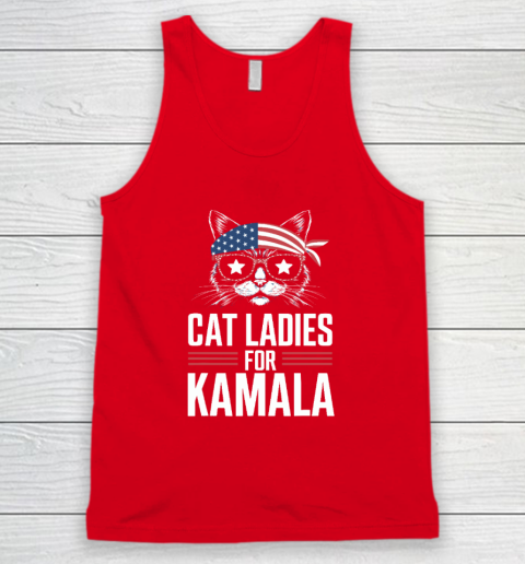 Cat Ladies for Kamala Funny Cat 2024 President Kamala Harris Tank Top 4