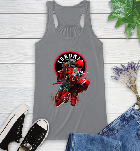 NBA Deadpool Marvel Comics Sports Basketball Toronto Raptors Racerback Tank 5