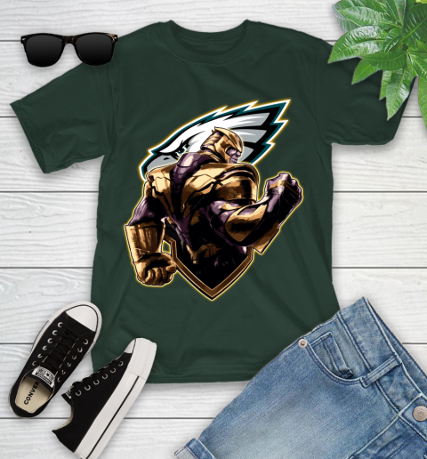 NFL Thanos Avengers Endgame Football Sports Philadelphia Eagles Youth T-Shirt 5