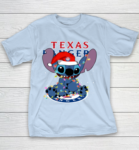 Texas Rangers MLB noel stitch Baseball Christmas Youth T-Shirt 4