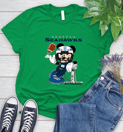 NFL Seattle Seahawks Mickey Mouse Disney Super Bowl Football T Shirt Women's T-Shirt 6