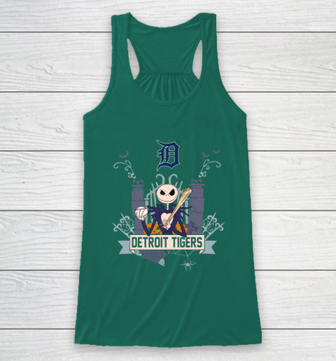 MLB Detroit Tigers Baseball Jack Skellington Halloween Racerback Tank 5