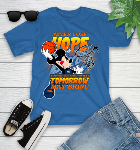Oklahoma City Thunder NBA Basketball Mickey Disney Never Lose Hope Youth T-Shirt 12