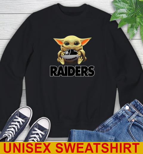 NFL Football Oakland Raiders Baby Yoda Star Wars Shirt Sweatshirt 3 NFL Football Oakland Raiders Baby Yoda Star Wars Shirt Sweatshirt - Image 3