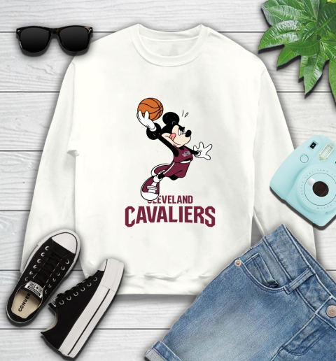 NBA Basketball Cleveland Cavaliers Cheerful Mickey Mouse Shirt Sweatshirt 2