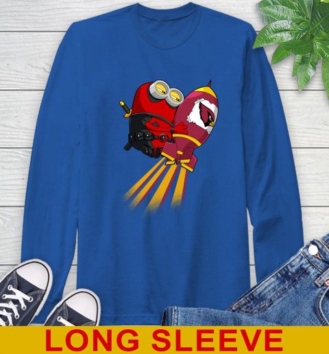 NFL Football Arizona Cardinals Deadpool Minion Marvel Shirt Long Sleeve T-Shirt 11