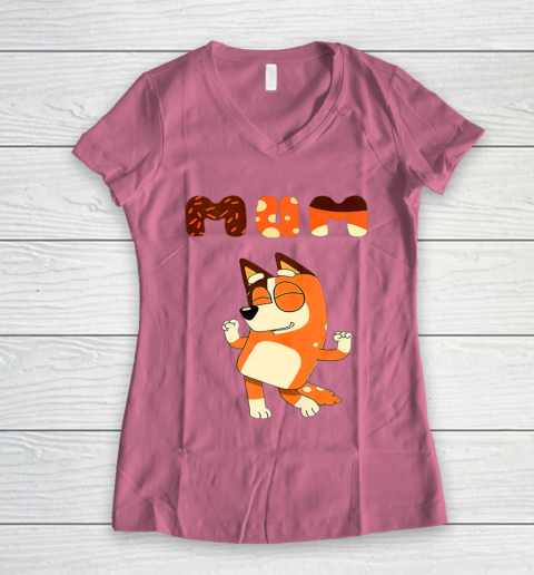 MOM Blueys mom day Women's V-Neck T-Shirt 7