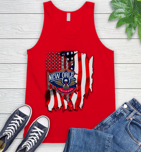 New Orleans Pelicans NBA Basketball American Flag Tank Top - Image 6