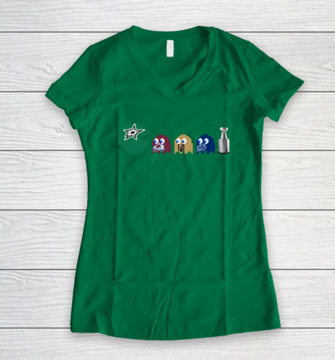 Dallas Stars x Pacman Create History For Stanley Cup Women's V-Neck T-Shirt 5