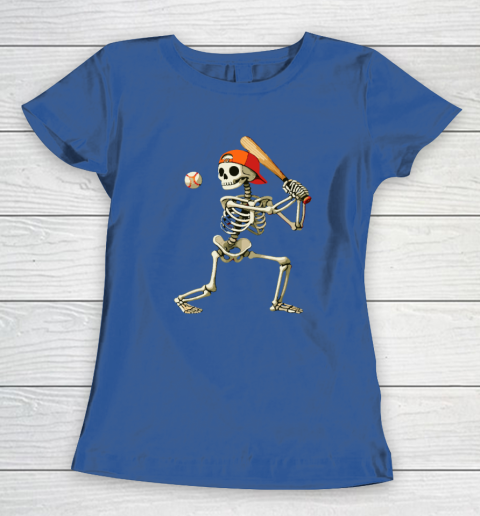 Skeleton Baseball Halloween Costume Funny Women's T-Shirt 6