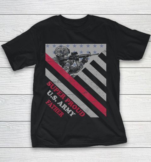 Father gift shirt Vintage Flag Veteran Super Proud U.S. Army Father lovers T Shirt Youth T-Shirt