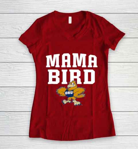 Oral Roberts Golden Eagles Mama Mascot Women's V-Neck T-Shirt 8