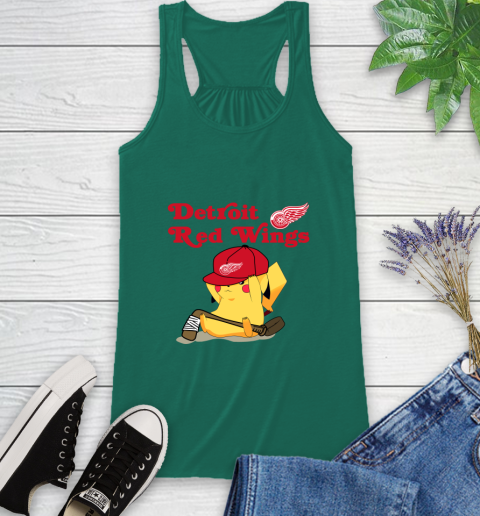 NHL Pikachu Hockey Sports Detroit Red Wings Racerback Tank 7