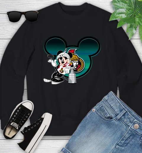 NHL Ottawa Senators Stanley Cup Mickey Mouse Disney Hockey T Shirt Youth Sweatshirt 2
