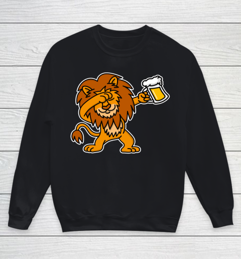 Beer Lover Funny Shirt Dab Dabbing Lion Beer Dutch King's Day King Lions Youth Sweatshirt