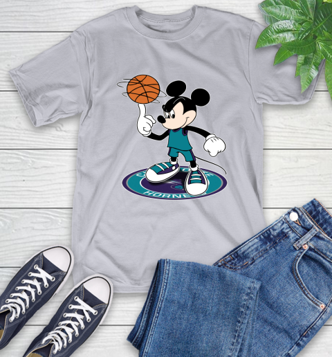 NBA Basketball Charlotte Hornets Cheerful Mickey Disney Shirt T-Shirt 6