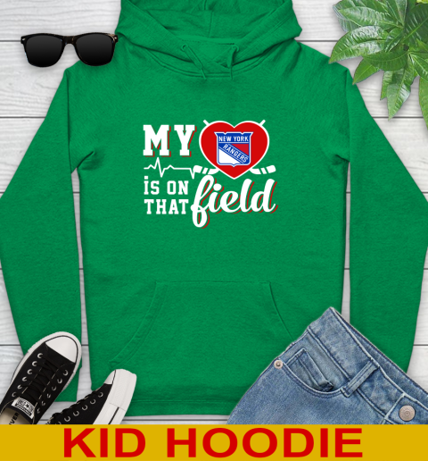 NHL My Heart Is On That Field Hockey Sports New York Rangers Youth Hoodie 8