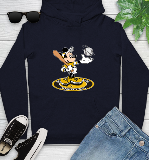 MLB Baseball Pittsburgh Pirates Cheerful Mickey Disney Shirt Youth Hoodie 4
