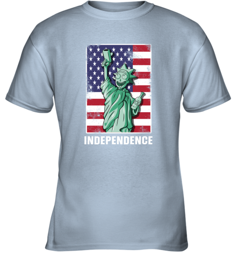 hn9l rick and morty statue of liberty independence day 4th of july shirts youth t shirt 26 front light blue