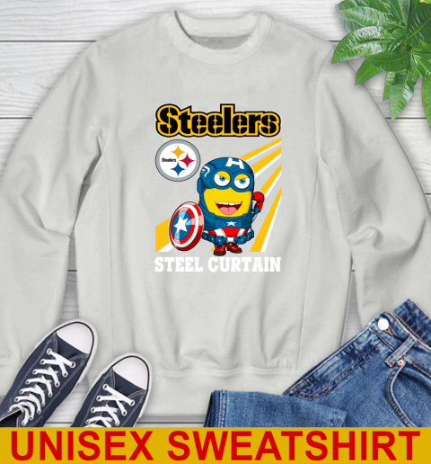 NFL Football Pittsburgh Steelers Captain America Marvel Avengers Minion Shirt Sweatshirt 5