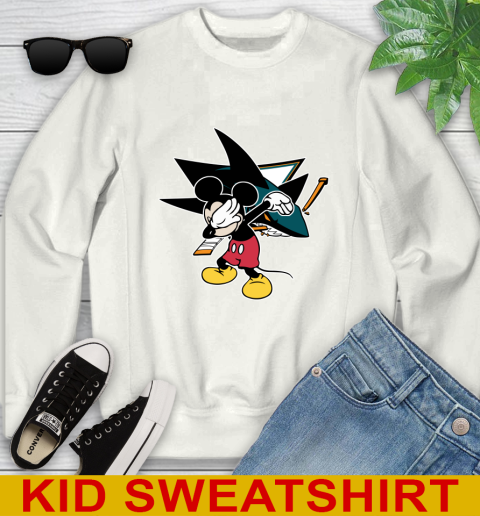 San Jose Sharks NHL Hockey Dabbing Mickey Disney Sports Youth Sweatshirt