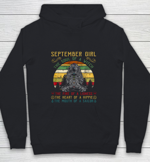September Girl The Soul Of A Witch T Shirt Girl Birthday Youth Hoodie