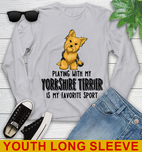 Playing with my yorkshire terrier is my favorite sport 104