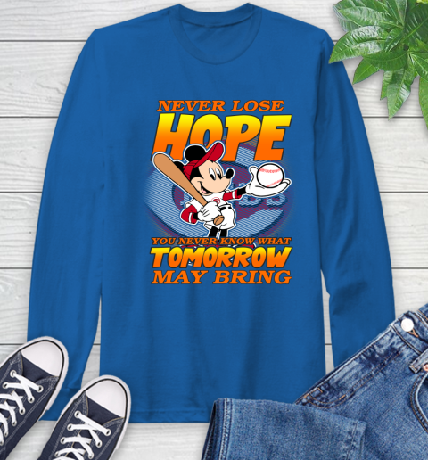 Cincinnati Reds MLB Baseball Mickey Disney Never Lose Hope Long Sleeve T-Shirt 10