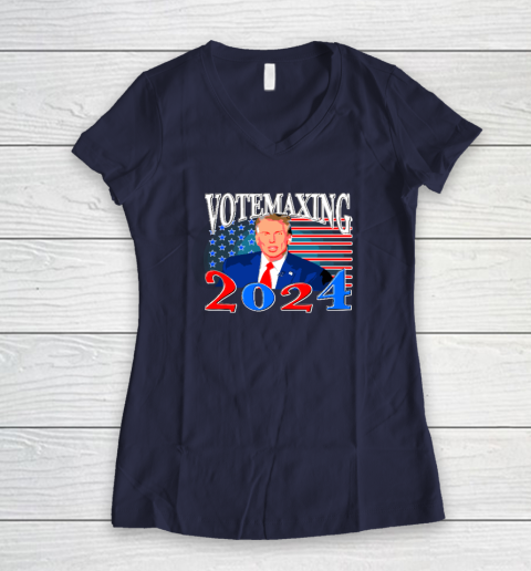 VoteMaxxing 2024 Women's V-Neck T-Shirt 7