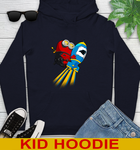 NFL Football Carolina Panthers Deadpool Minion Marvel Shirt Youth Hoodie 3
