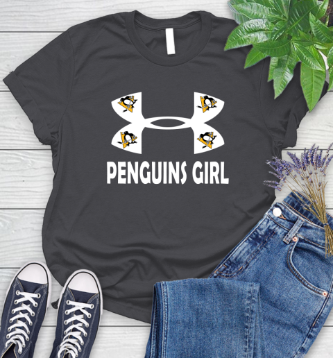 NHL Pittsburgh Penguins Girl Under Armour Hockey Sports Women's T-Shirt 8