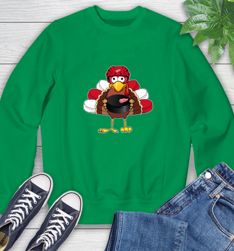 Detroit Red Wings Turkey Thanksgiving Day Sweatshirt 6