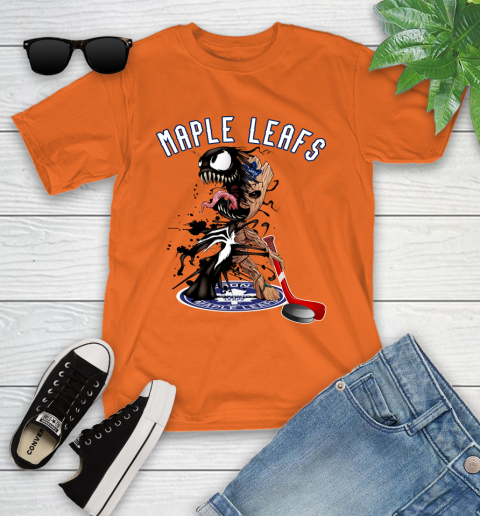 NHL Toronto Maple Leafs Hockey Venom Groot Guardians Of The Galaxy Youth T-Shirt 7