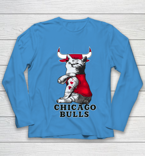 NBA Basketball My Cat Loves Chicago Bulls Youth Long Sleeve 5