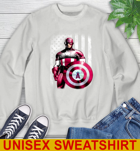 Los Angeles Angels MLB Baseball Captain America Marvel Avengers American Flag Shirt Sweatshirt 5