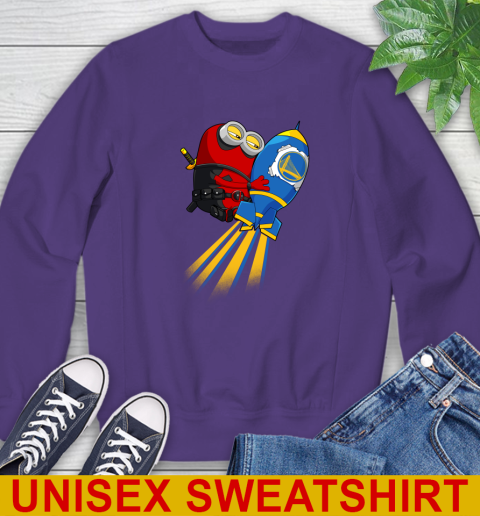 NBA Basketball Golden State Warriors Deadpool Minion Marvel Shirt Sweatshirt 4