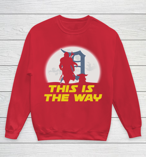 Detroit Tigers MLB Baseball Star Wars Yoda And Mandalorian This Is The Way Youth Sweatshirt 7