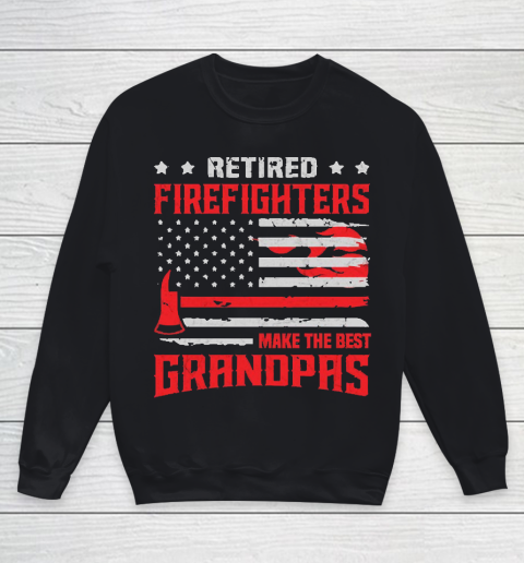 Grandpa Funny Gift Apparel  Retired Firefighter Grandpa Thin Red Line Youth Sweatshirt