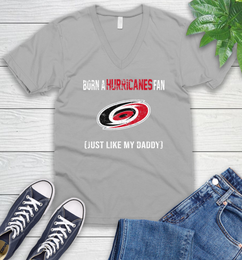 NHL Carolina Hurricanes Hockey Loyal Fan Just Like My Daddy Shirt V-Neck T-Shirt 3