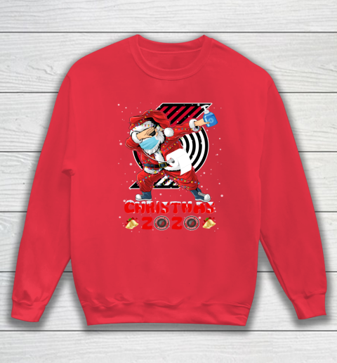 Portland Trail Blazers Funny Santa Claus Dabbing Christmas 2020 NBA Sweatshirt 7