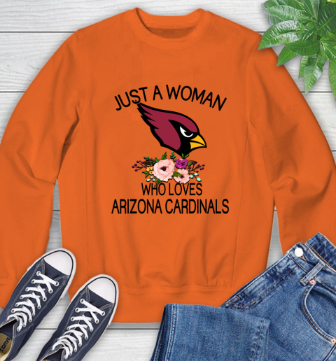 NFL Just A Woman Who Loves Arizona Cardinals Football Sports Sweatshirt 2