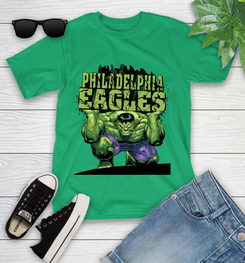 Philadelphia Eagles NFL Football Incredible Hulk Marvel Avengers Sports Youth T-Shirt 6