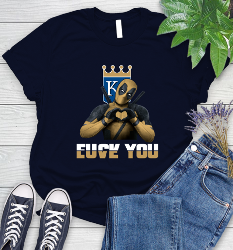 MLB Kansas City Royals Deadpool Love You Fuck You Baseball Sports Women's T-Shirt 2