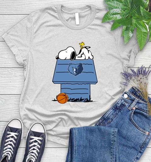 Memphis Grizzlies NBA Basketball Snoopy Woodstock The Peanuts Movie Women's T-Shirt