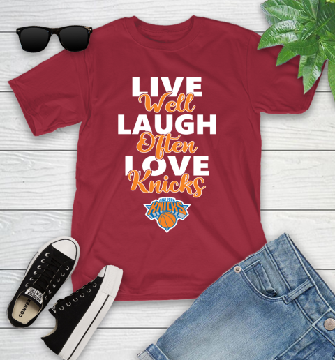 NBA Basketball New York Knicks Live Well Laugh Often Love Shirt Youth T-Shirt 12