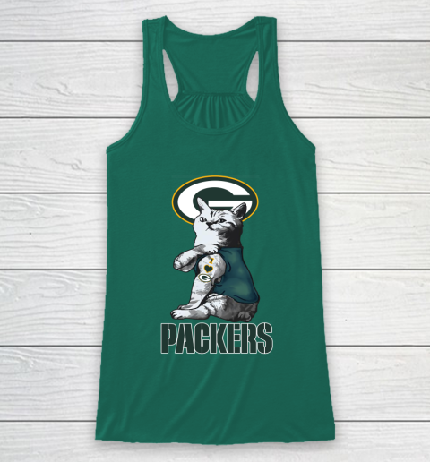 NFL Football My Cat Loves Green Bay Packers Racerback Tank 5