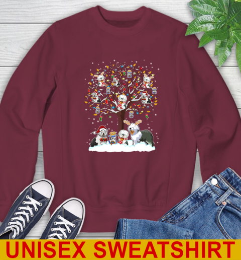 Old english Sheep dog dog pet lover light christmas tree shirt 30