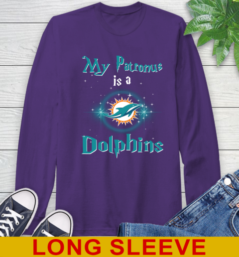 NFL Football Harry Potter My Patronus Is A Miami Dolphins Long Sleeve T-Shirt 5