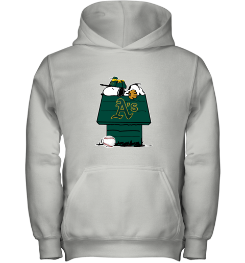 Oakland Athletics Snoopy And Woodstock Resting Together MLB Youth Hoodie
